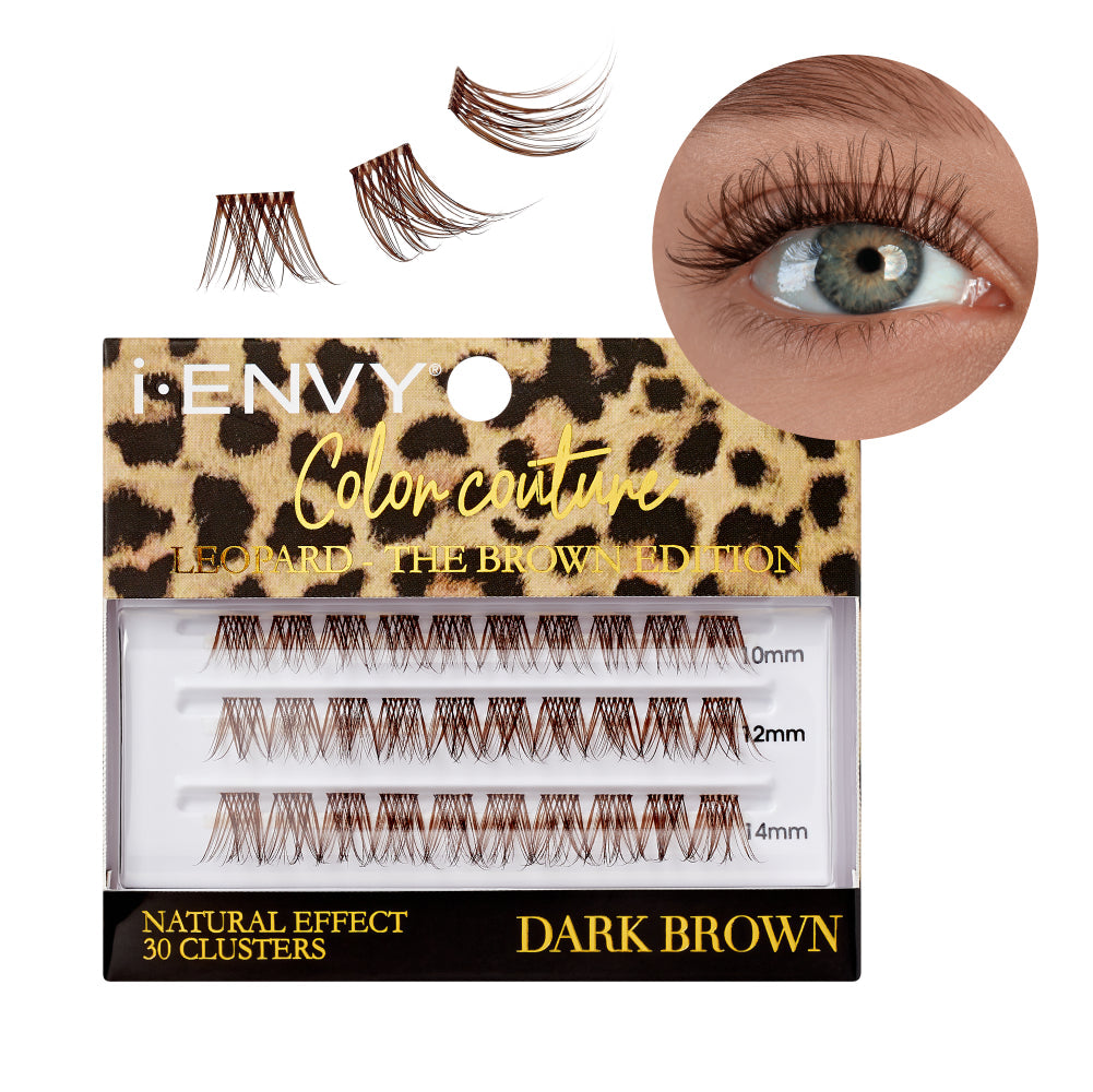 I-ENVY Color Couture Faux Mink Lash Clusters - Leopard official pack