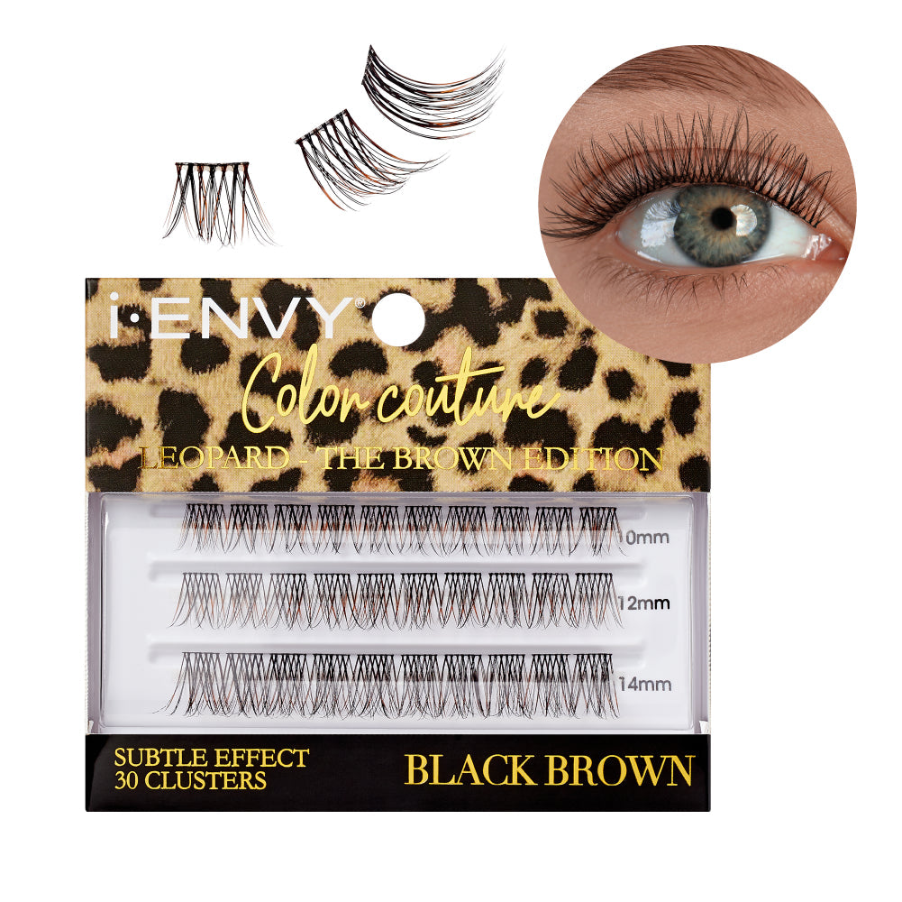 I-ENVY Color Couture Faux Mink Lash Clusters - Leopard official pack