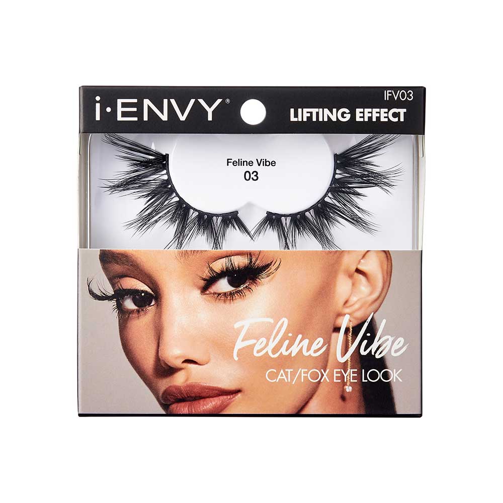 I-ENVY Feline Vibe Strip Lashes  Cat and Fox Eye Lifting Look - #03 official pack