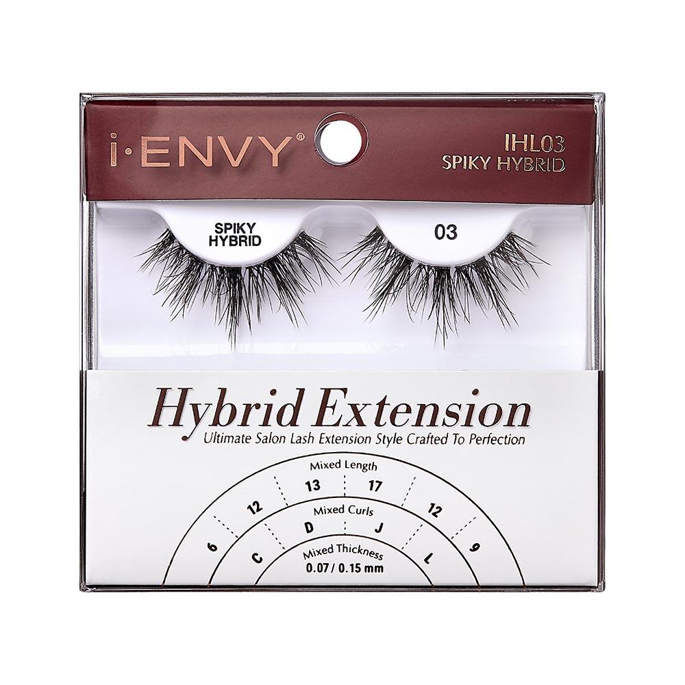 I-ENVY Extension False Lashes Hybrid Salon Lash Clear Invisible Band Strip Natur — official pack photo IHL03 (IHL03_main.png) from rk