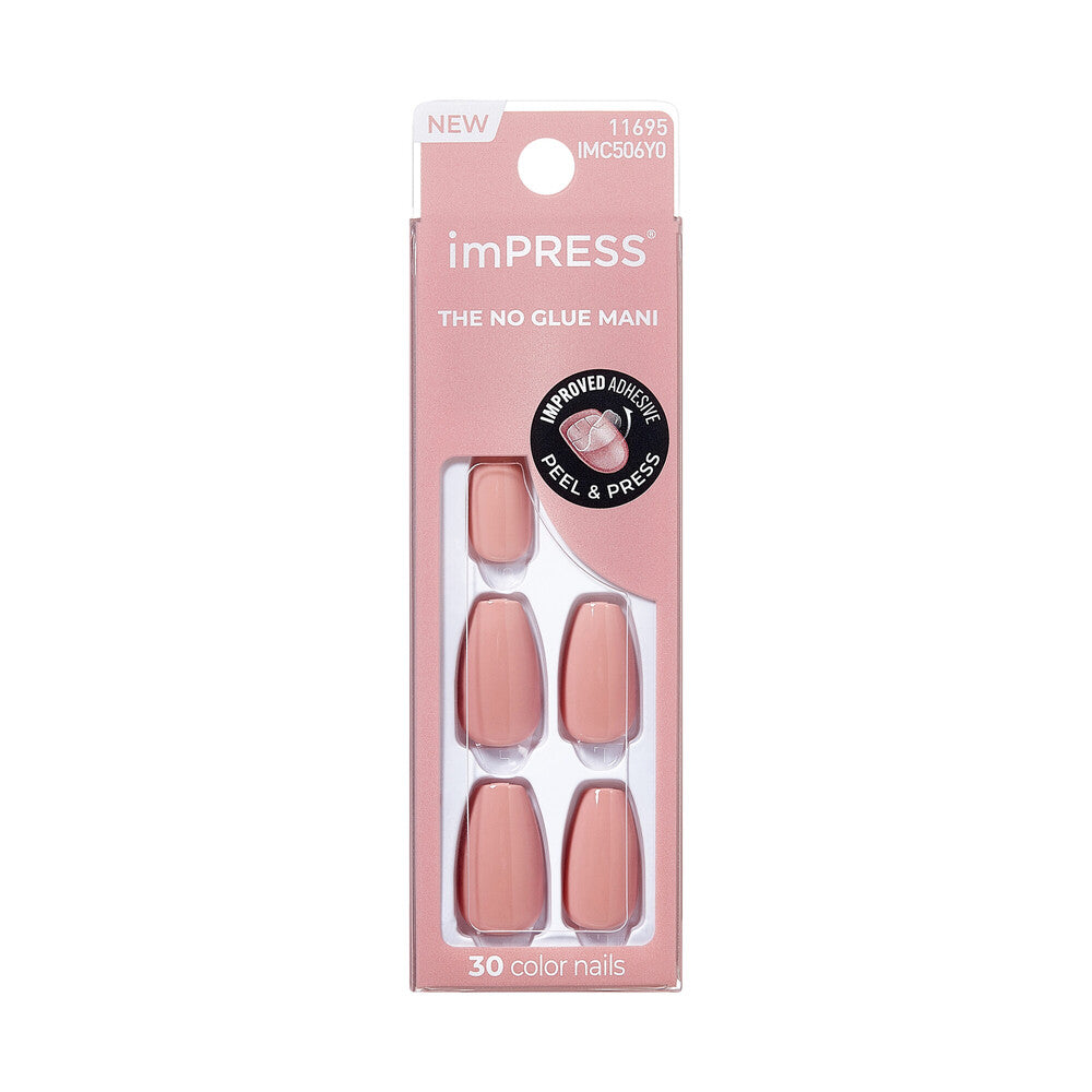 Kiss imPRESS No Glue Mani 30 Pcs Press On Nails, Easy Apply, Hassel-Free Removal — official pack IMC506Y0 from ivyusa.com