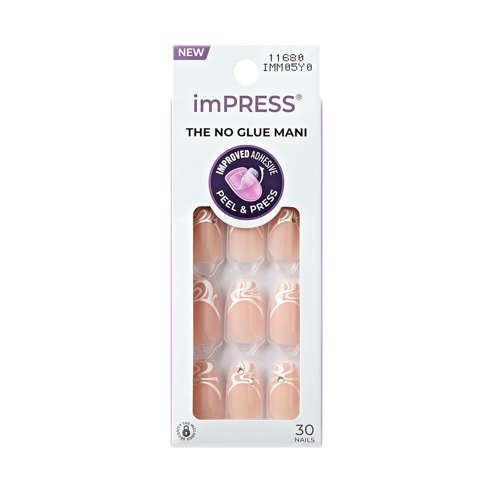 KISS imPRESS No Glue French Manicure Press-On Nails official pack