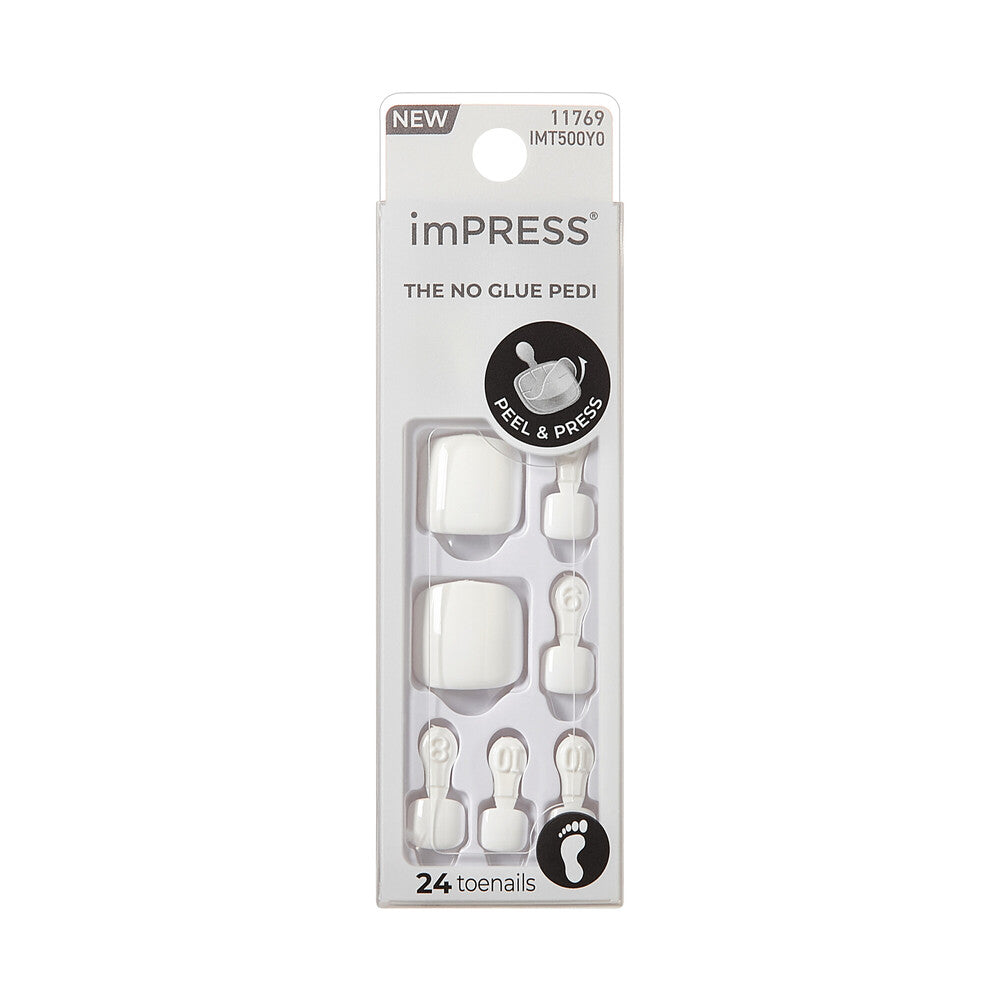 KISS imPRESS No Glue Pedi - Press-On Toenails 30pcs official pack
