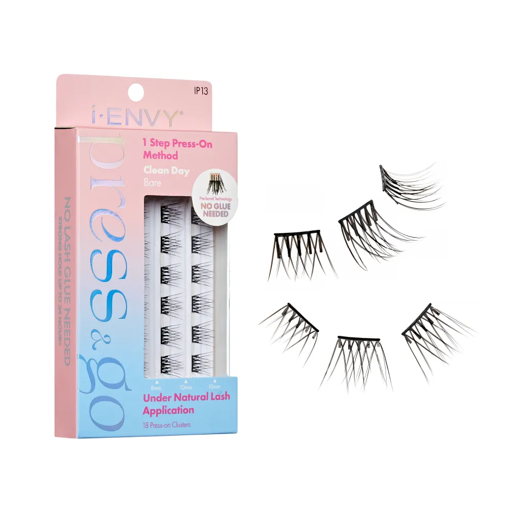 I-ENVY Press & Go Press-On Pre-Glued Lash Clusters - Clean Day - Bare official pack