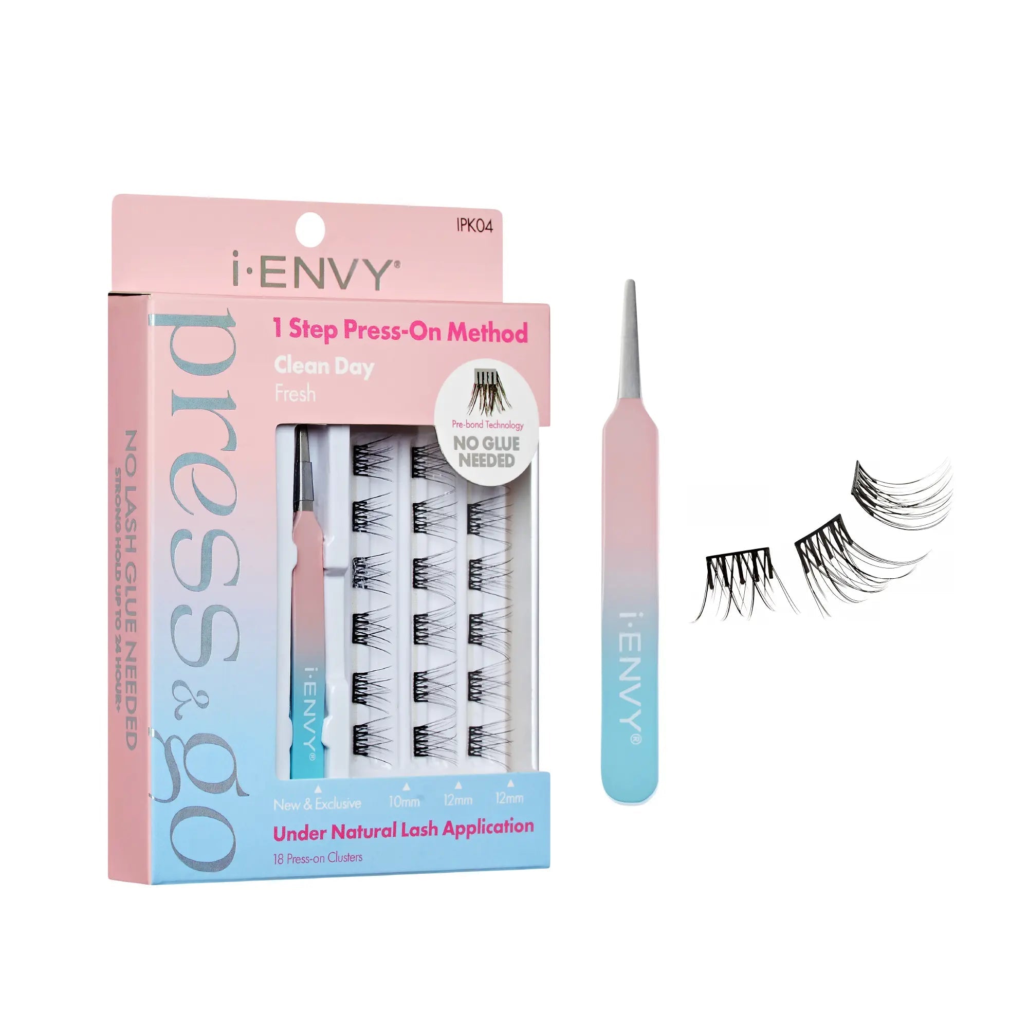 I-Envy Press & Go Press-On Pre-Glued Lash Clusters All-In-One Lash Kit — official pack photo IPK04 (IPK04_main.png) from rk