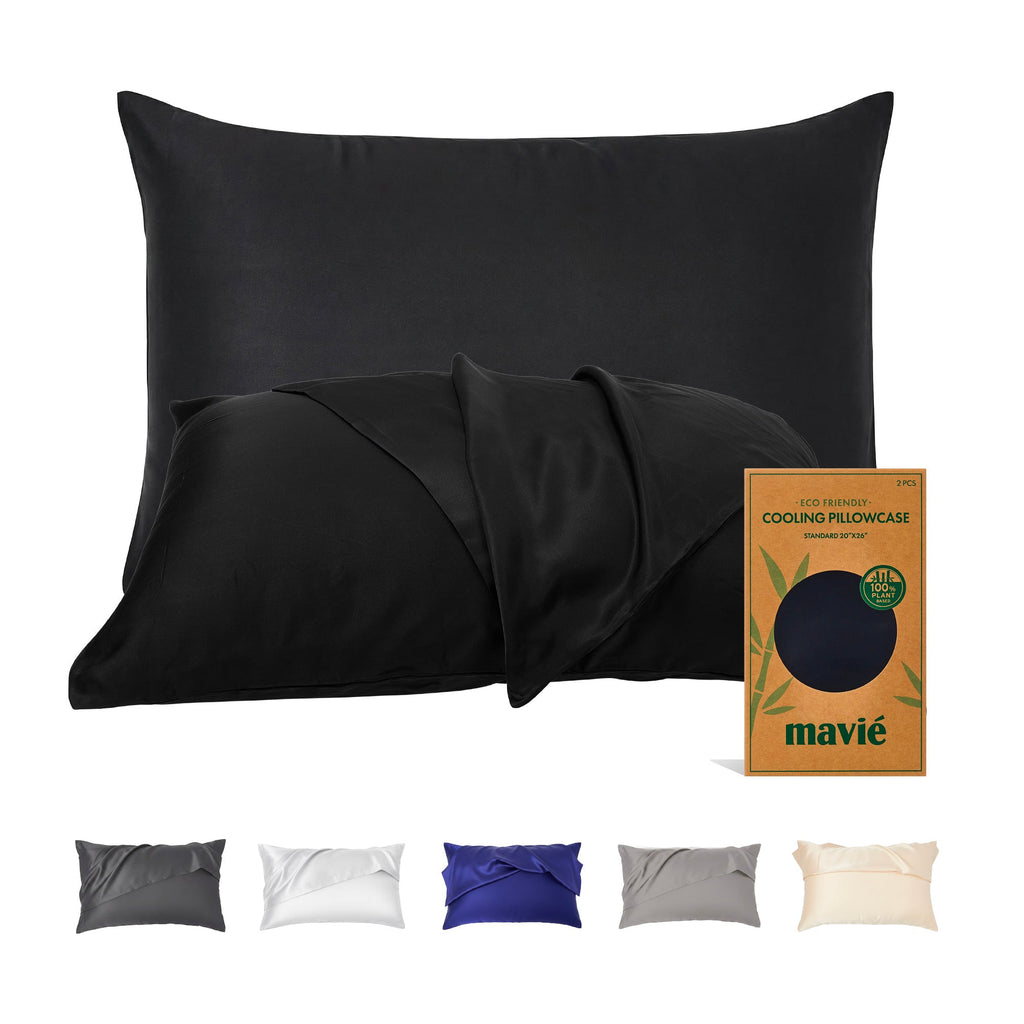 Mavié Plant-Derived Cooling Viscose Pillowcases (Set of 2) – Moisture-Wicking & Hair Protection official pack