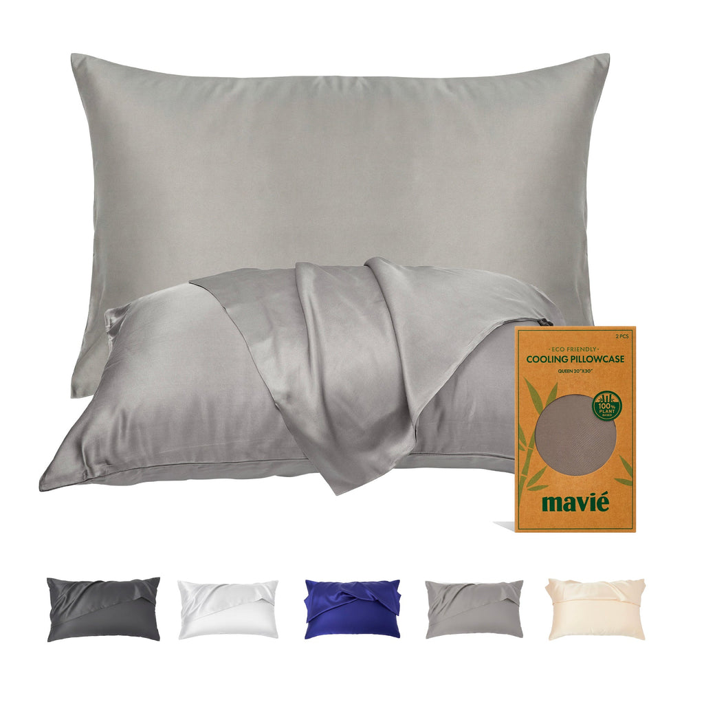 Mavié Plant-Derived Cooling Viscose Pillowcases (Set of 2) – Moisture-Wicking & Hair Protection official pack