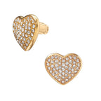 Arria Heart Stud Earrings in Gold & White Gold Tone – 13.2mm official pack