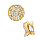 Arria Gold & White Gold Tone Crystal Round Clip-On Earrings – 16mm official pack