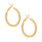 Arria Gold Inside-Out Stone Hoop Pincatch Earrings 30mm official pack