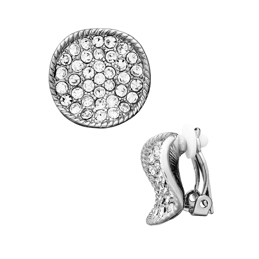 Arria Gold & White Gold Tone Crystal Round Clip-On Earrings – 16mm official pack