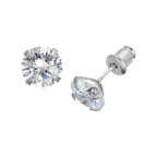RED by KISS Silver Plated Cubic Zirconia Round Button Stud Earrings official pack