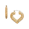 Arria Bamboo Heart Hoop Earrings in Gold Tone – 33mm official pack