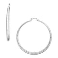 RED by KISS Gold / Silver Plated Hollow Diamond Cut Hoop Earrings - 65 mm / Silver official pack