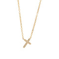 Arria Cubic Zirconia Cross Pendant Necklace — 18K Gold & White Gold Plated official pack