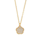 Arria Cubic Zirconia Flower Pendant Necklace — 18K Gold & White Gold Plated official pack