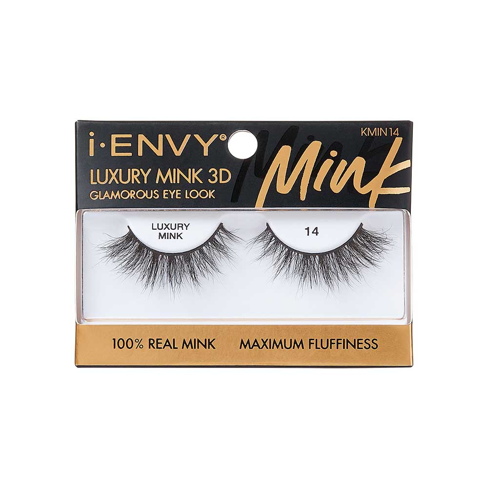 I-Envy Luxury Mink 3D 14 False Eyelashes For Glamorous Eye Looks 1Pair — official pack photo KMIN14 (KMIN14_main.png) from rk