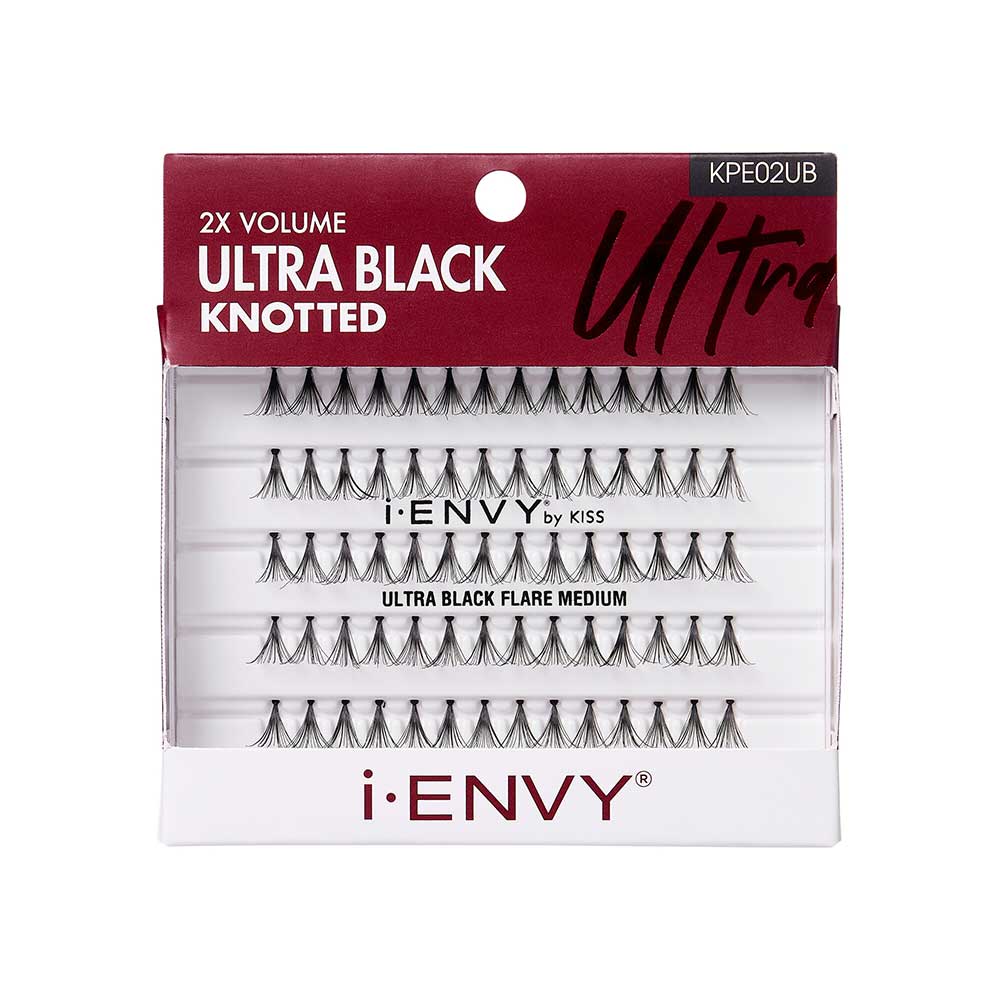 I-Envy Ultra Black Flare Medium Individual Lashes — official pack KPE02UB from ivyusa.com