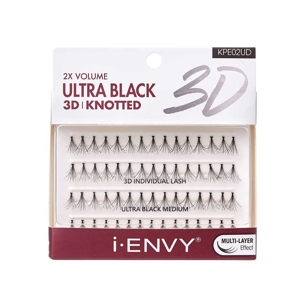 I-ENVY Ultra Black 3D Knotted Individual Lash (70pcs) - Medium official pack
