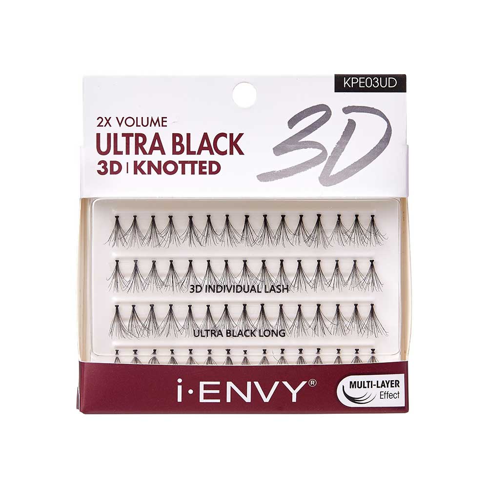 I-ENVY Ultra Black 3D Knotted Individual Lash (70pcs) - Long official pack