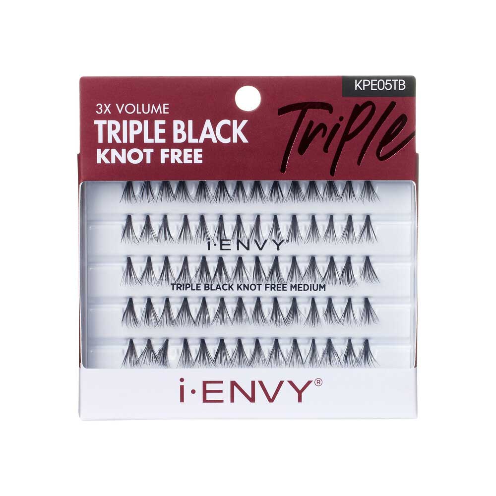 I-ENVY Triple Black Knot Free Individual Lash (70pcs) - Knot Free Medium official pack