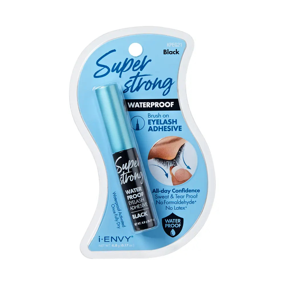 I-ENVY Super Strong Waterproof Eyelash Adhesive - Long-Lasting, Sweat & Tear Resistant - Black - IEK Super Strong Waterproof Glue - Black official pack