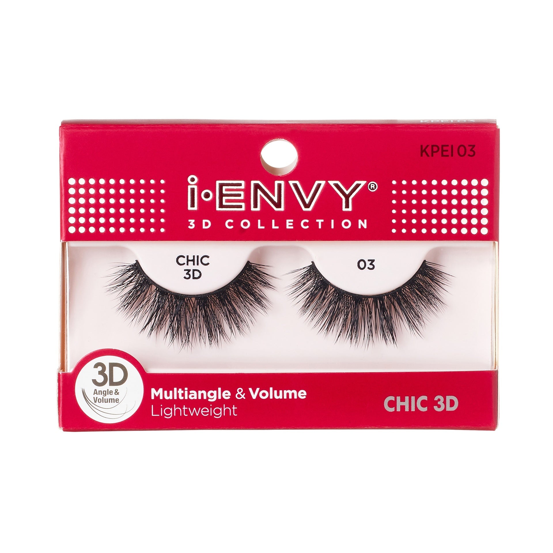 I-Envy Iconic Collection Lashes # 03 3D Angle And Volume, 1 Set — official pack photo KPEI03 (KPEI03_main.png) from rk