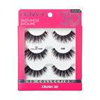I-ENVY 3D Strip Lashes, 3 Pairs Fluffy & Wispy Volume False Eyelashes with Clear Band official pack