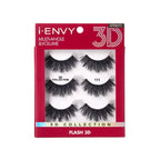 I-ENVY 3D Strip Lashes, 3 Pairs Fluffy & Wispy Volume False Eyelashes with Clear Band official pack