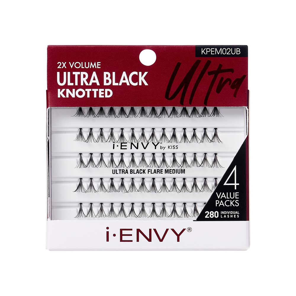I-ENVY Ultra Black Knotted Individual Lash Multi Pack (280pcs) - Medium official pack