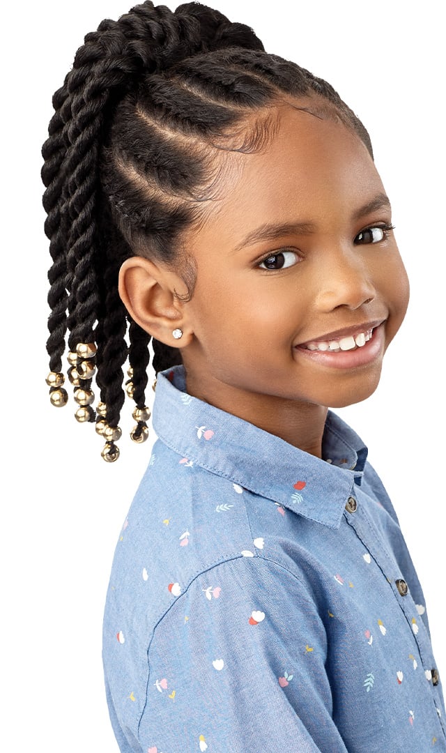 Outre Lil Looks Drawstring Ponytail Beaded Twists 12" 1B 1B