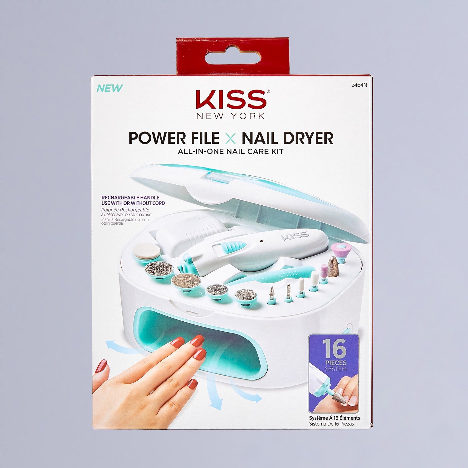 Kiss Power File X Nail Dryer System | All In One Kit, Nail Buffer, Manicure Tool, Electric Nail File - KS PowerFile Nail File official pack