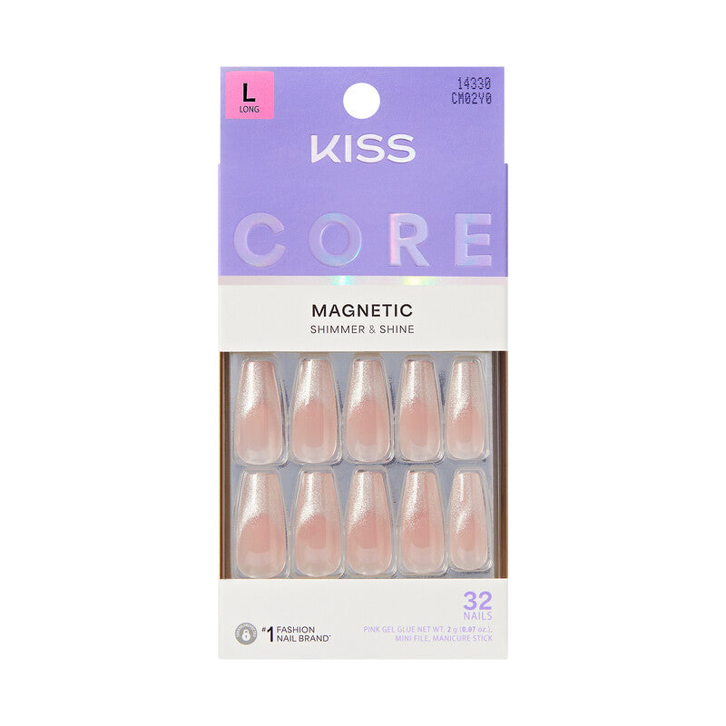 KISS Core Long Coffin Magnetic Glue-On Nails - Spill the Tea - Kiss Nails - Spill the Tea official pack