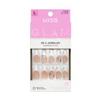 KISS GLAM Long Oval Glue-On Nails – Festival Glam - Vogue Girl official pack