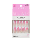 KISS GLAM Long Almond Glue-On Nails – Pinks, Nudes, & Bling - Latest News official pack