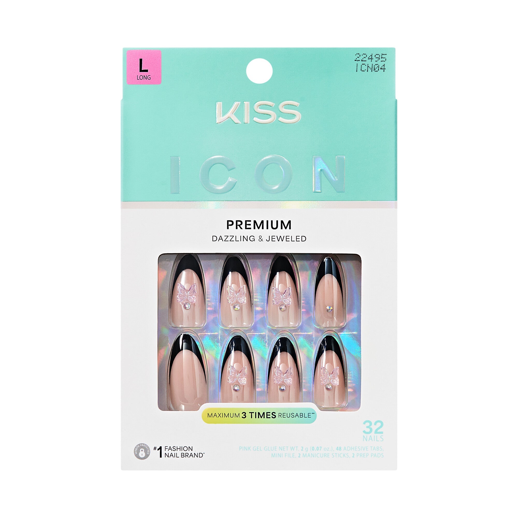 KISS ICON Collection Premium Dazzling & Jeweled Press-On Nails – Picturesque - KS Nails- Picturesque official pack