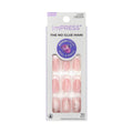KISS imPRESS The No Glue Mani Medium Square Pink French Tip Press-On Nails with Rhinestones & Abstract Stroke Design – Icila - KS imPRESS Nails - Icila official pack