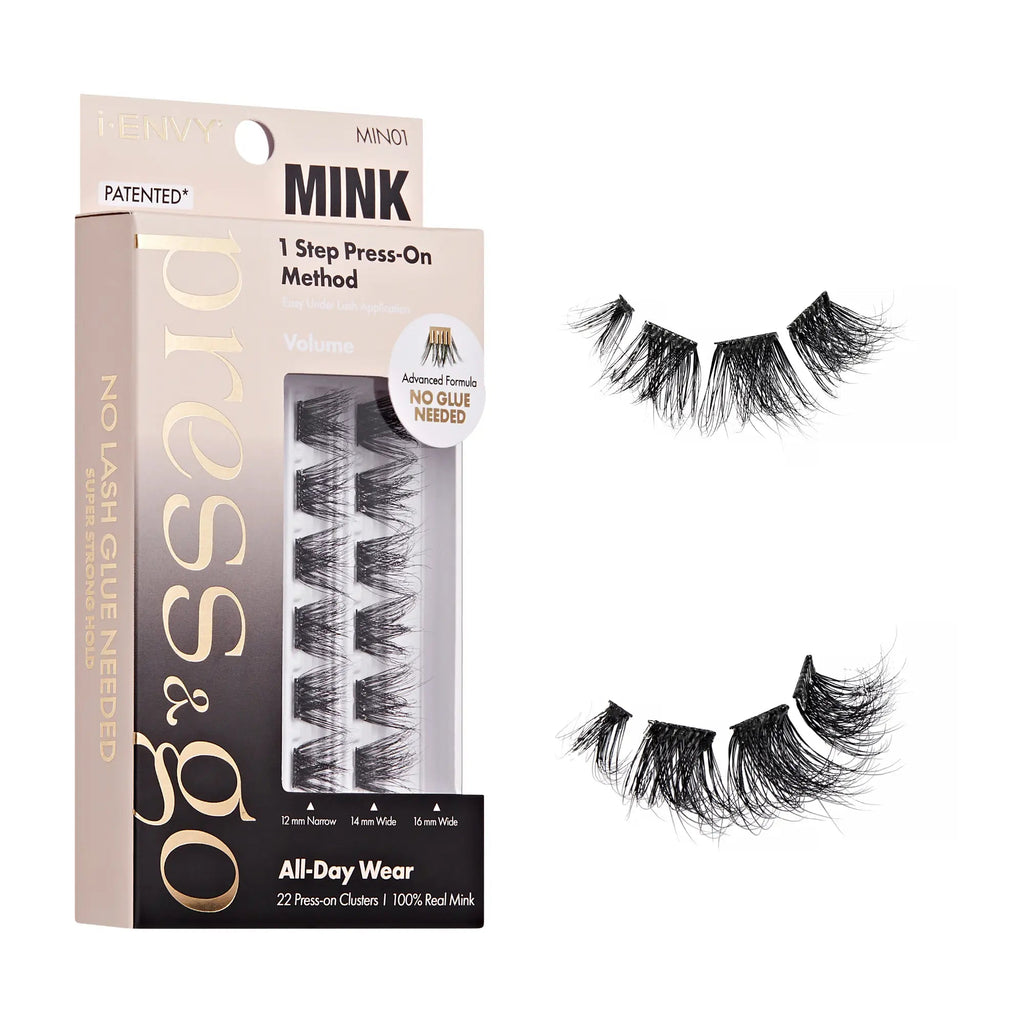 I-ENVY Press & Go 100% Real Mink Pre-Glued Press-On Lash Clusters official pack