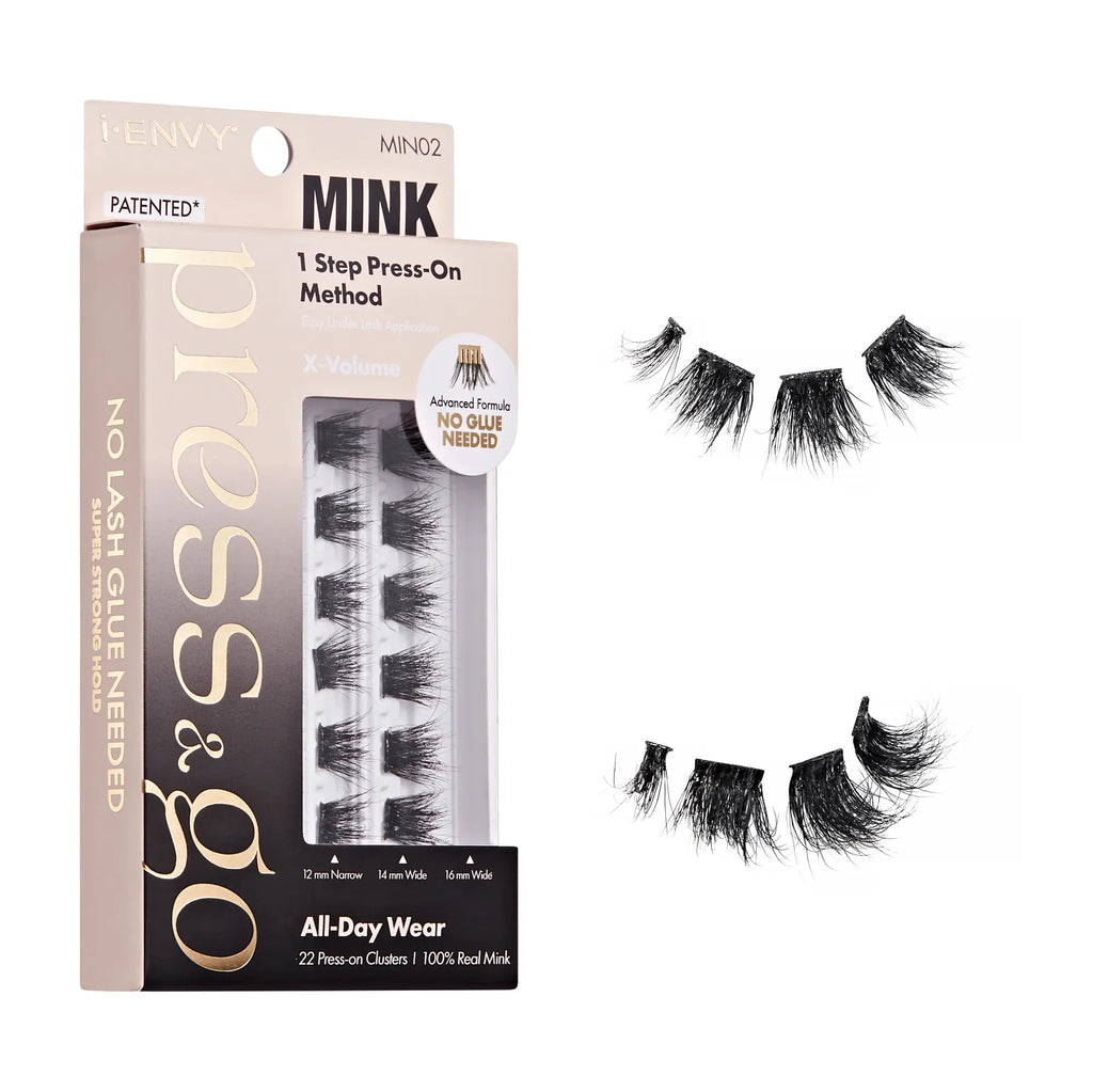 I-ENVY Press & Go 100% Real Mink Pre-Glued Press-On Lash Clusters official pack