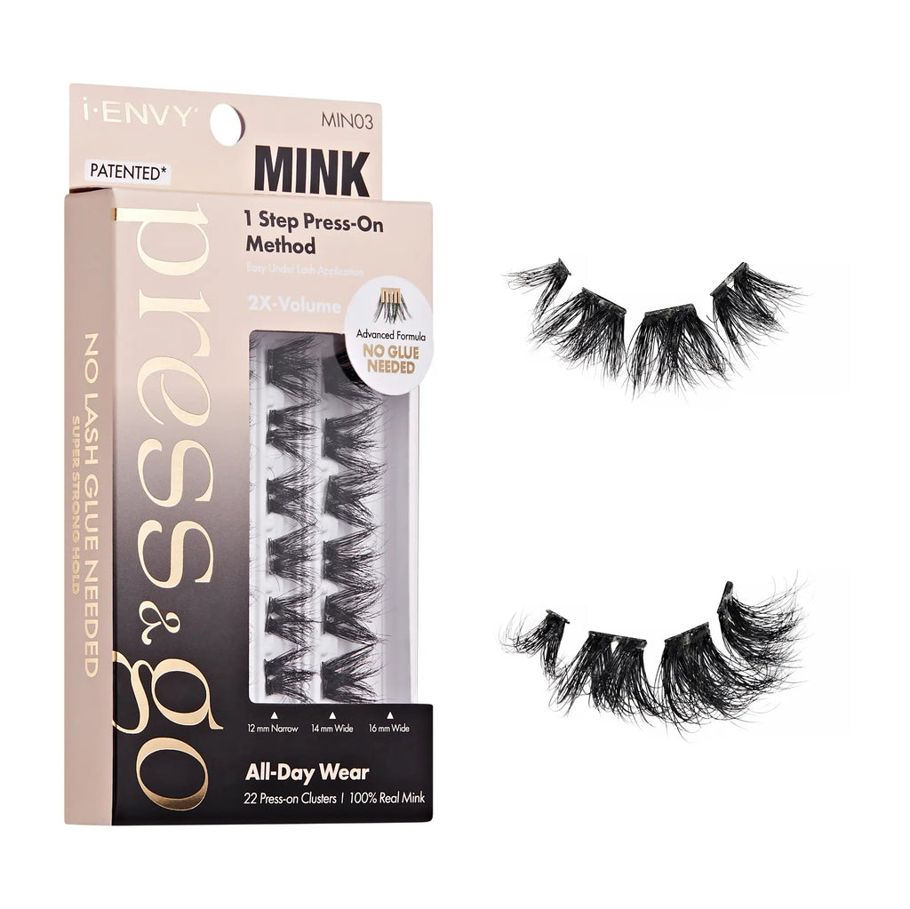 I-ENVY Press & Go 100% Real Mink Pre-Glued Press-On Lash Clusters official pack