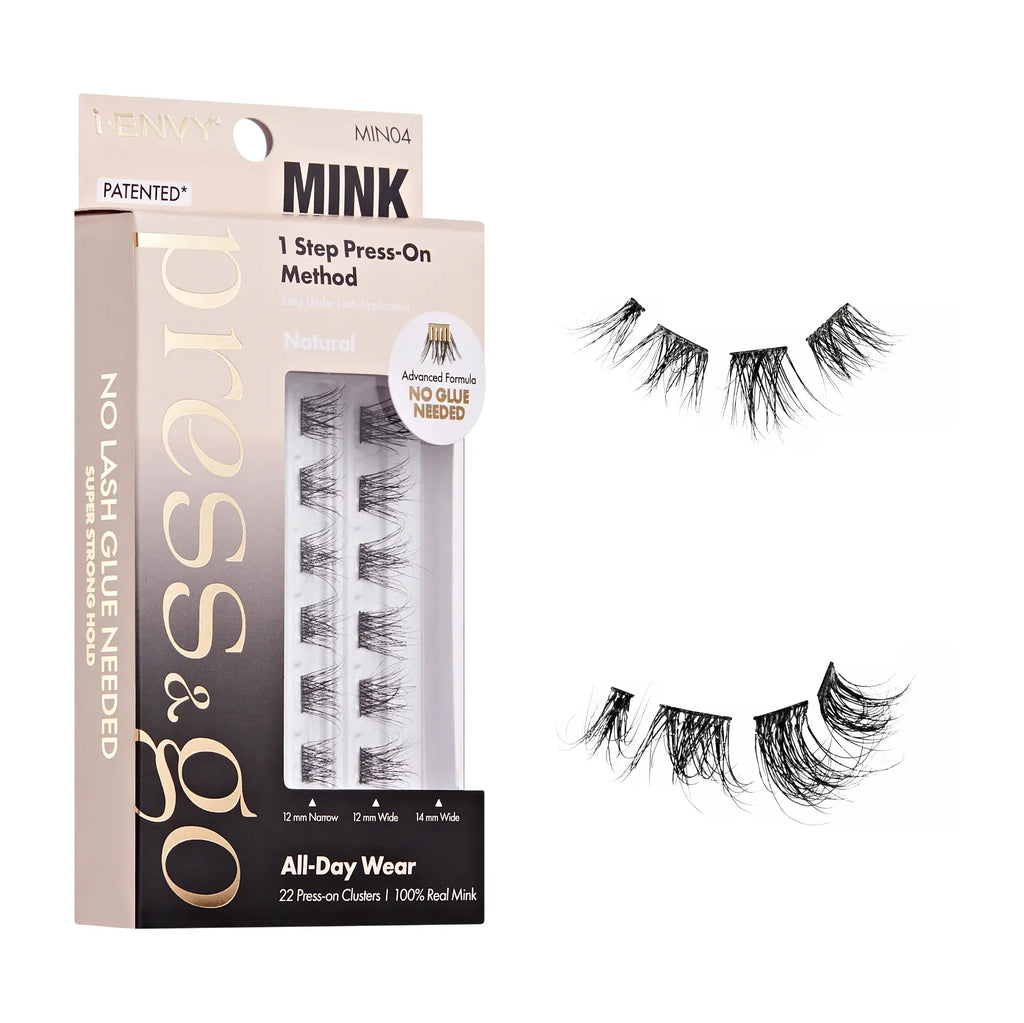 I-ENVY Press & Go 100% Real Mink Pre-Glued Press-On Lash Clusters official pack