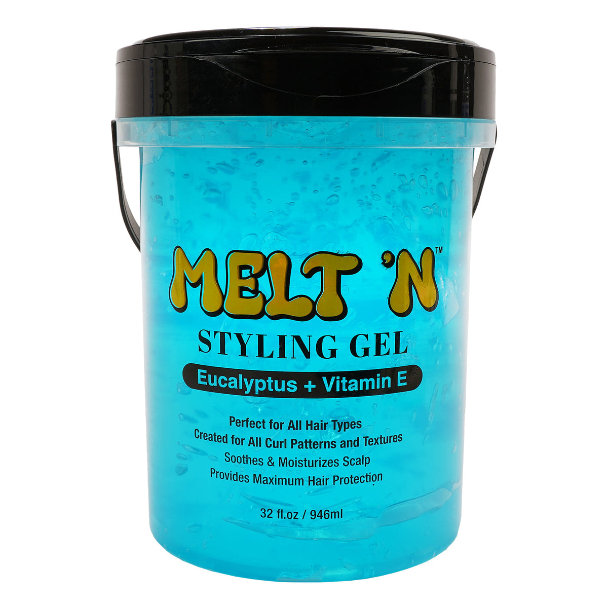 Ebin MELT'N Styling Gel - Eucalyptus Oil + Vitamin E Blue 32 Oz — official pack photo MSG946-BL (MSG946-BL.jpg) from ebinnewyork.com