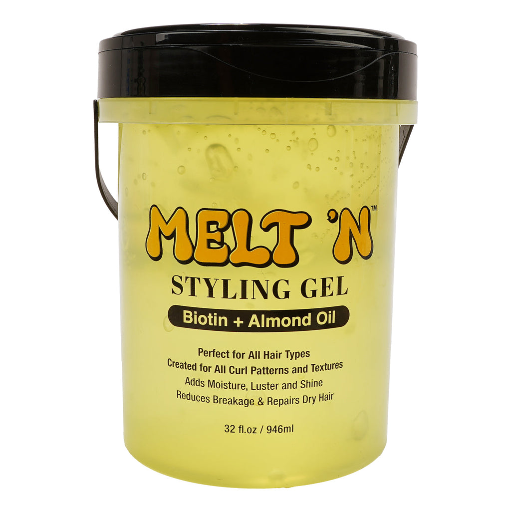 Ebin Melt'n Styling Gel Biotin And Almond Oil Infused Yellow 32 Oz — official pack photo MSG946-YL (MSG946-YL_ddefcd8c-d9ed-4f1c-bb61-e0540bddce71.jpg) from ebinnewyork.com