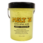 Ebin Melt'n Styling Gel Biotin And Almond Oil Infused Yellow 32 Oz — official pack photo MSG946-YL (MSG946-YL_ddefcd8c-d9ed-4f1c-bb61-e0540bddce71.jpg) from ebinnewyork.com