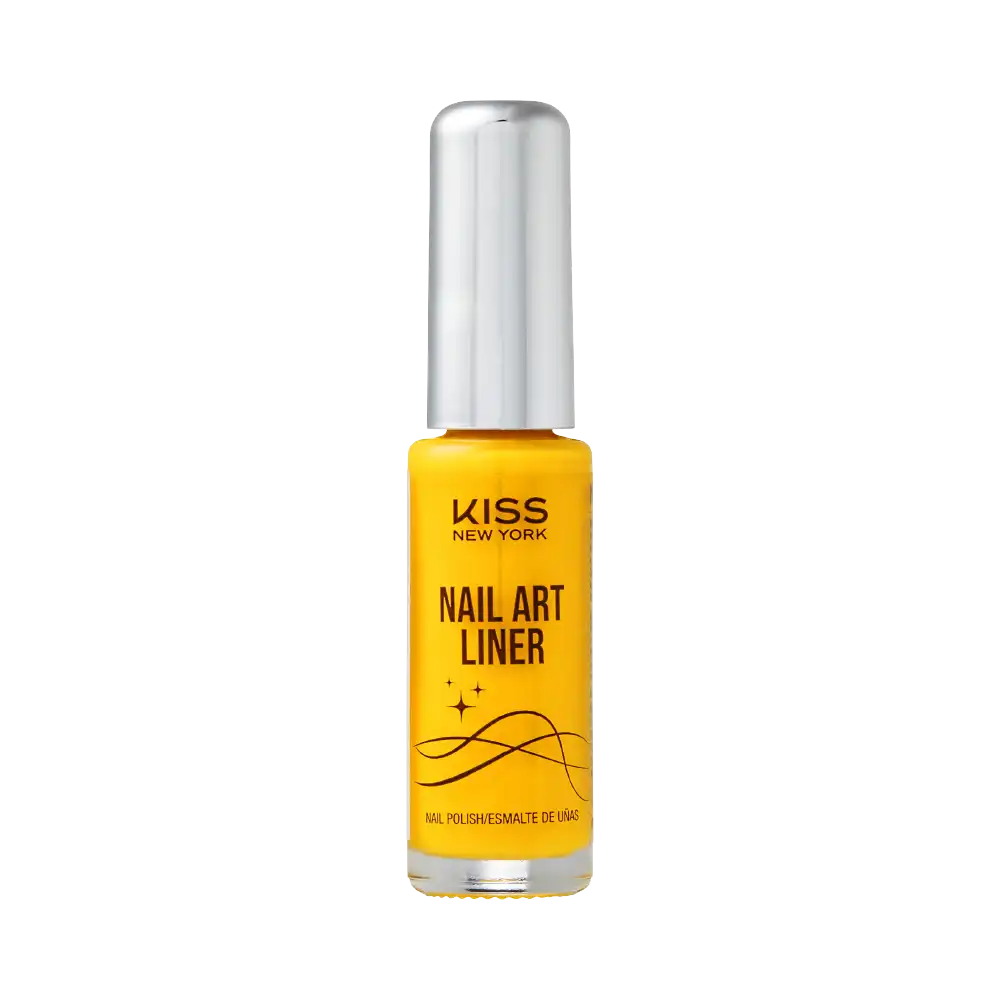 Kiss New York Precision Brush Nail Art Liner – Perfect for Fine Detailing - Yellow Dazzle official pack
