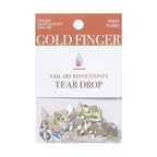 Gold Finger Nail Art Rhinestones - Tear Drop official pack