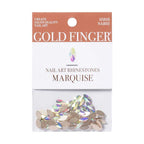 Gold Finger Nail Art Rhinestones - Marquise official pack