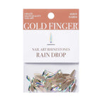 Gold Finger Nail Art Rhinestones - Rain Drop official pack