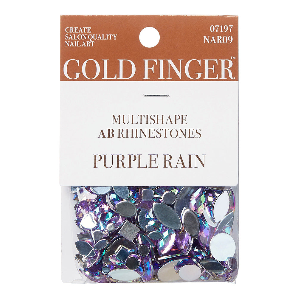 Gold Finger Multishape AB Rhinestones - Purple Rain official pack
