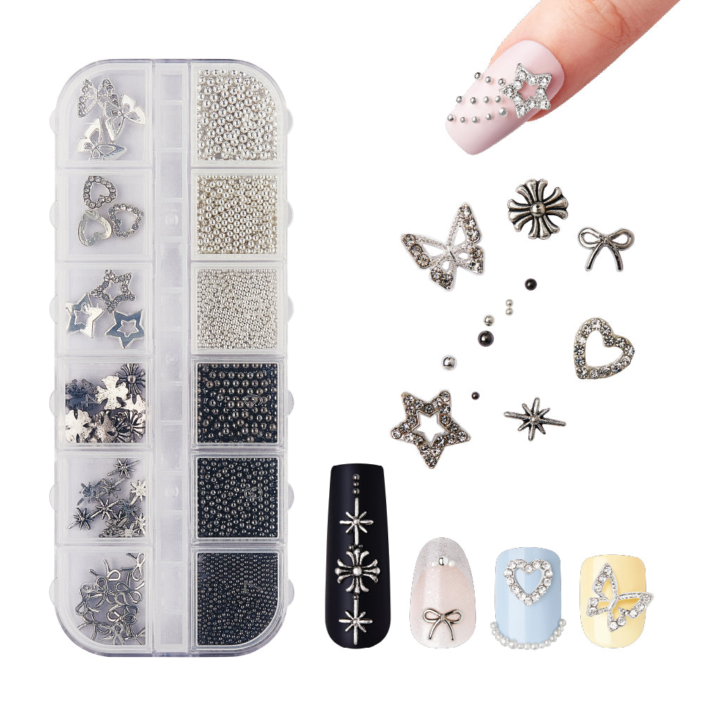 KISS Nail Art Charms Kit – 3D Nail Decorations & Charms for Gel, Acrylic & Press-On Nails official pack